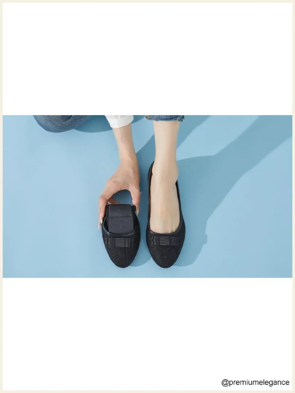 Lace Ballet Flats with Bow Memory Foam Insole